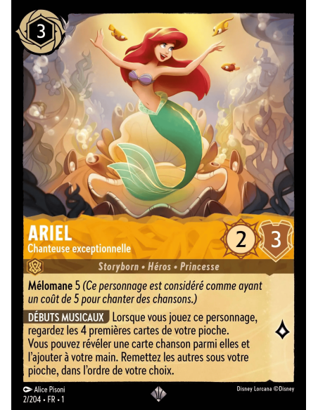 S1 - 002/204 - Ariel : Chanteuse exceptionnelle - Disney Lorcana - Série 1