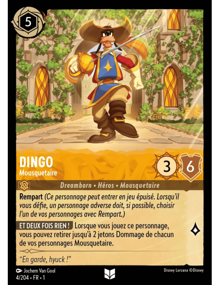 S1 - 004/204 - Dingo : Mousquetaire - Disney Lorcana - Série 1