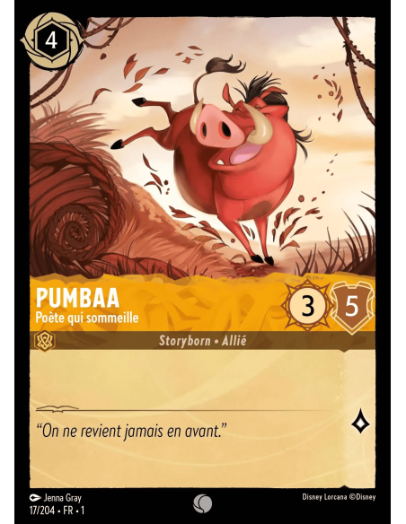 S1 - 017/204 - Pumba : Poète qui sommeille - Disney Lorcana - Série 1