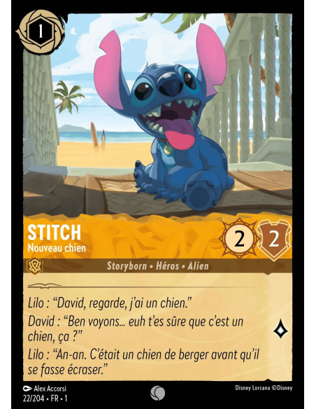 S1 - 022/204 - Stitch : Nouveau chien - Disney Lorcana - Série 1