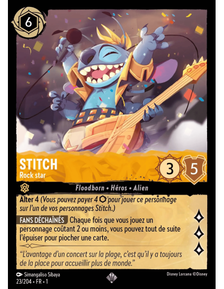 S1 - 023/204 - Stitch : Star du rock - Disney Lorcana - Série 1