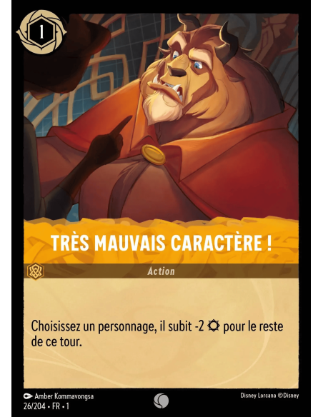 S1 - 026/204 - Très mauvais caractère ! - Disney Lorcana - Série 1