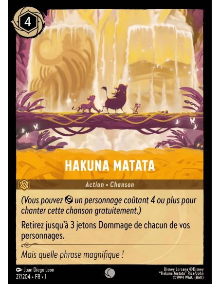 S1 - 027/204 - Hakuna Matata - Disney Lorcana - Série 1
