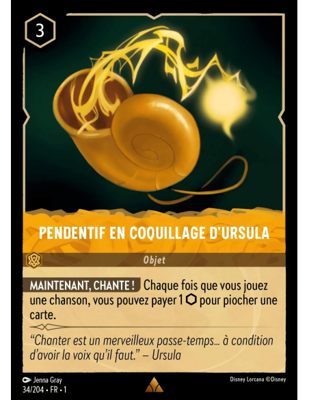 S1 - 034/204 - Pendentif en coquillage d’Ursula - Disney Lorcana - Série 1