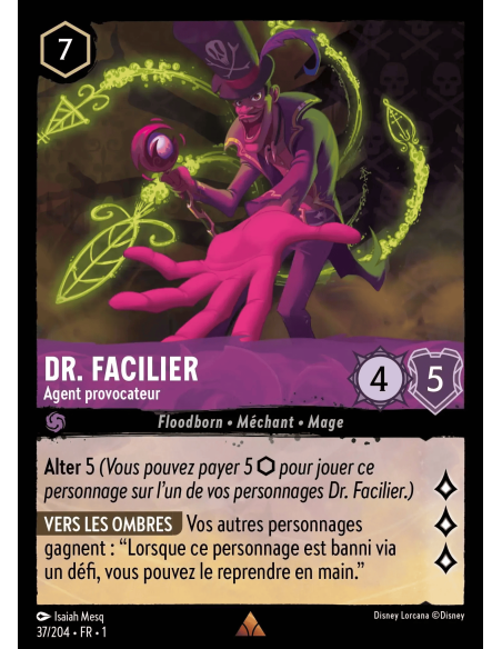 S1 - 037/204 - Dr. Facilier : Agent provocateur - Disney Lorcana - Série 1