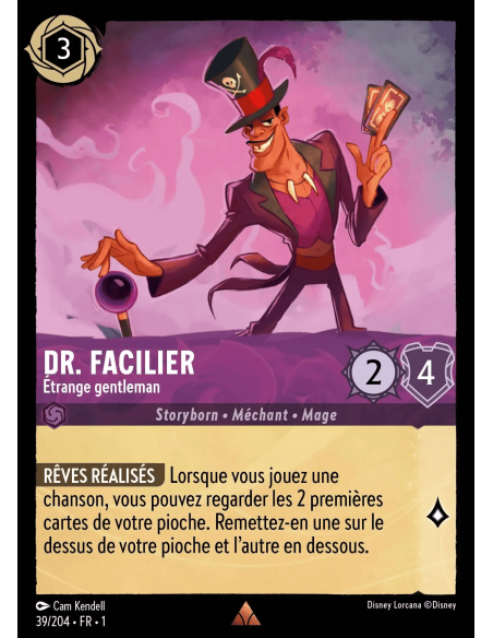 S1 - 039/204 - Dr. Facilier : Étrange gentleman - Disney Lorcana - Série 1