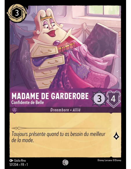 S1 - 057/204 - Madame de Garderobe : Confidente de Belle - Disney Lorcana - Série 1