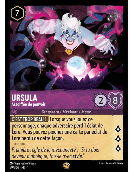 S1 - 059/204 - Ursula : Assoiffée de pouvoir - Disney Lorcana - Série 1