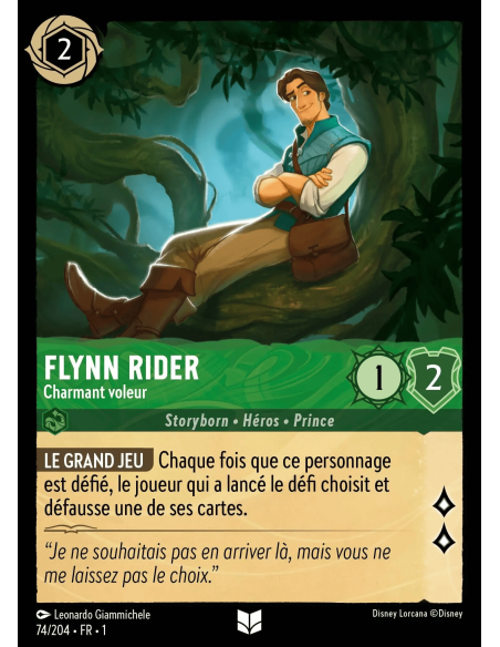 S1 - 074/204 - Flynn Rider : Charmant voleur - Disney Lorcana - Série 1