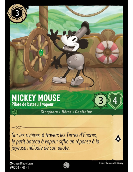 S1 - 089/204 - Mickey Mouse : Pilote de bateau à vapeur - Disney Lorcana - Série 1