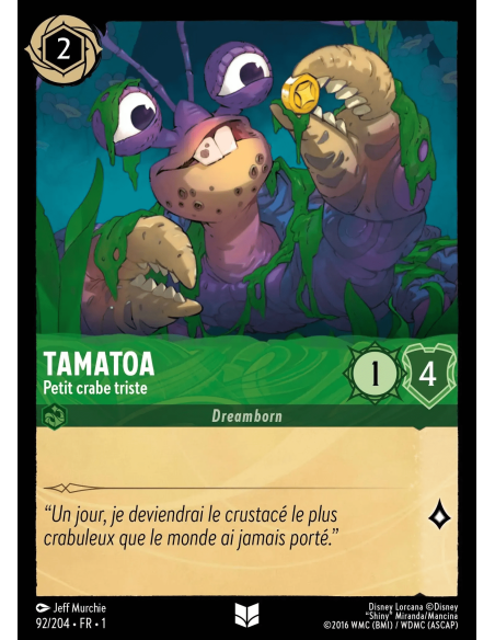 S1 - 092/204 - Tamatoa : Petit crabe triste - Disney Lorcana - Série 1