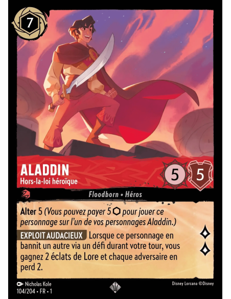 S1 - 104/204 - Aladdin : Hors-la-loi héroïque - Disney Lorcana - Série 1
