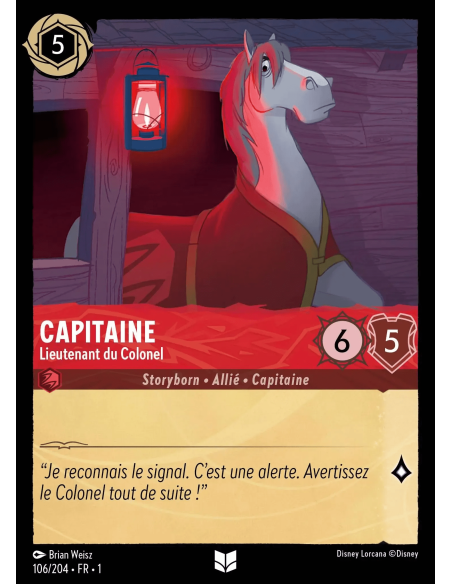 S1 - 106/204 - Capitaine : Lieutenant du Colonel - Disney Lorcana - Série 1