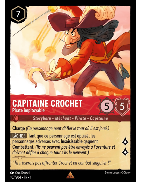 S1 - 107/204 - Capitaine Crochet : Pirate impitoyable - Disney Lorcana - Série 1