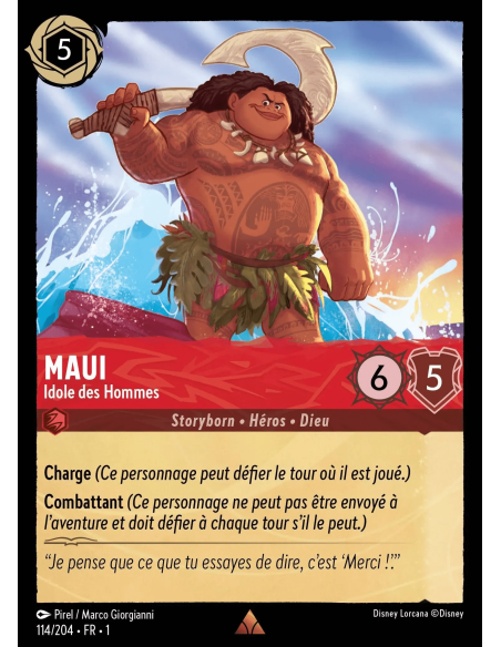 S1 - 114/204 - Maui : Idole des hommes - Disney Lorcana - Série 1
