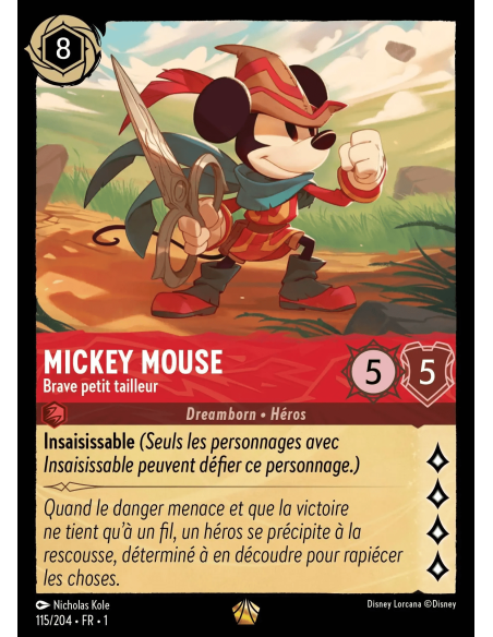 S1 - 115/204 - Mickey Mouse : Brave petit tailleur - Disney Lorcana - Série 1
