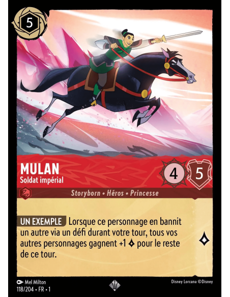 S1 - 118/204 - Mulan : Soldat impérial - Disney Lorcana - Série 1