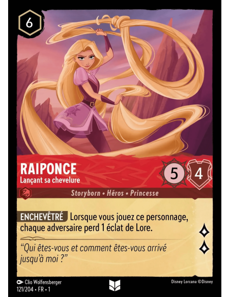 S1 - 121/204 - Raiponce : Lançant sa chevelure - Disney Lorcana - Série 1