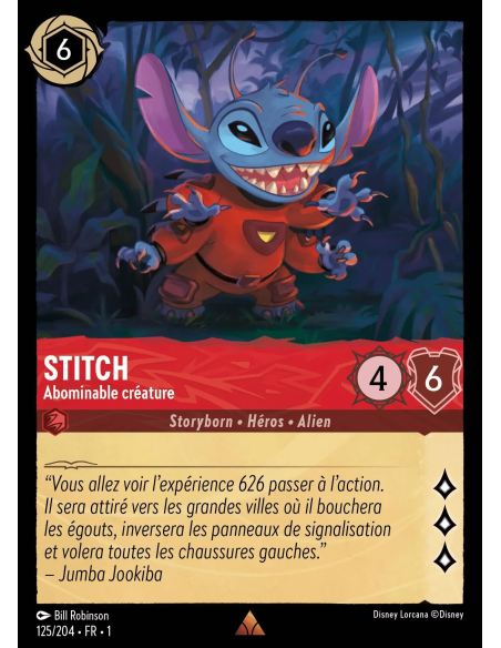 S1 - 125/204 - Stitch : Abominable créature - Disney Lorcana - Série 1