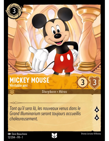 S1 - 012/204 - Mickey Mouse : Vrai ami - Disney Lorcana - Série 1