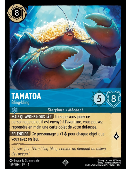 S1 - 159/204 - Tamatoa : Bilng-bling - Disney Lorcana - Série 1