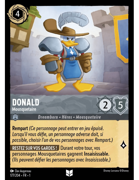 S1 - 177/204 - Donald : Mousquetaire - Disney Lorcana - Série 1