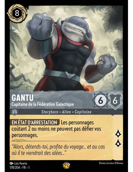 S1 - 178/204 - Gantu : Capitaine de la Fédération Galactique - Disney Lorcana - Série 1