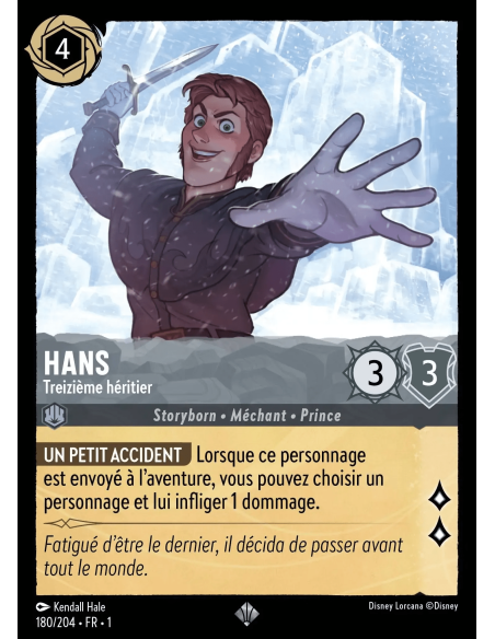 S1 - 180/204 - Hans : Treizième héritier - Disney Lorcana - Série 1