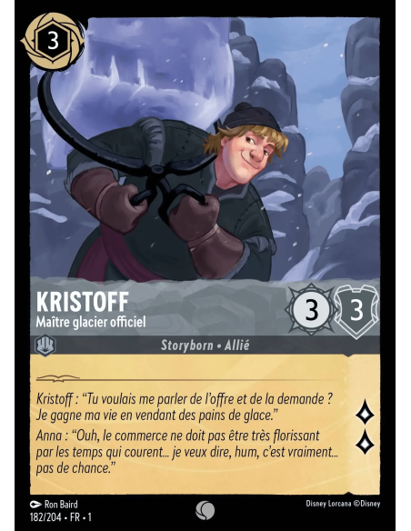 S1 - 182/204 - Kristoff : Maître glacier officiel - Disney Lorcana - Série 1
