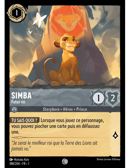 S1 - 188/204 - Simba : Futur roi - Disney Lorcana - Série 1