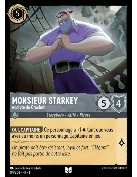 S1 - 191/204 - Monsieur Starkey : Acolyte de Crochet - Disney Lorcana - Série 1