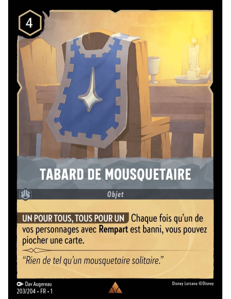 S1 - 203/204 - Tabard de mousquetaire - Disney Lorcana - Série 1