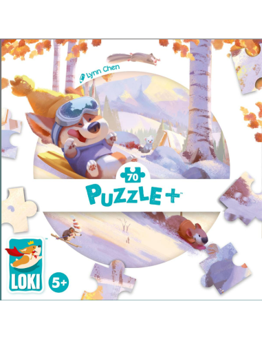 Puzzle 5 ans - Loki fait de la luge - Face
