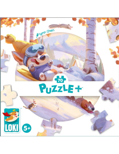 Puzzle 5 ans - Loki fait de la luge - Face