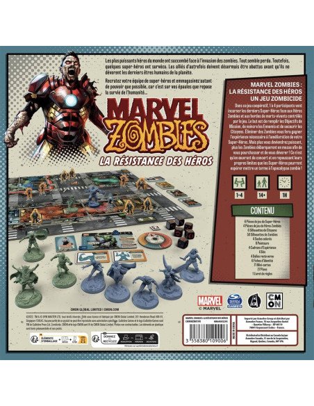 Marvel Zombies : La Résistance des Héros - Jeux de figurines - Jeux Experts - dos de la boîte