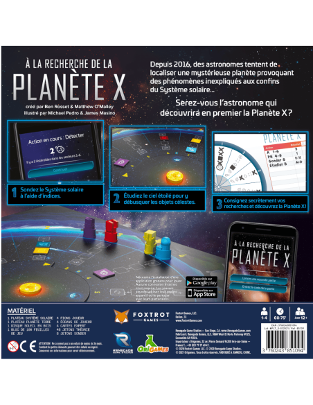 A la Recherche de la Planete X - Jeux de société - Jeux Experts - dos de la - boîte