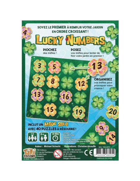 Lucky Numbers - Jeux de société - Jeux Familiaux - dos de la boîte