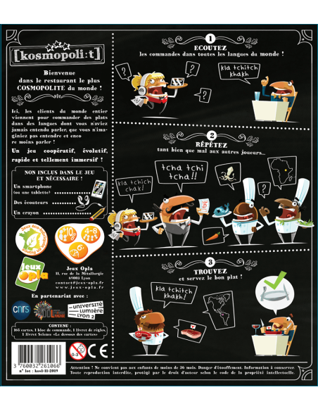 Kosmopolit - Jeu d'ambiance - Jeux pour l'Apéro - dos de la boîte