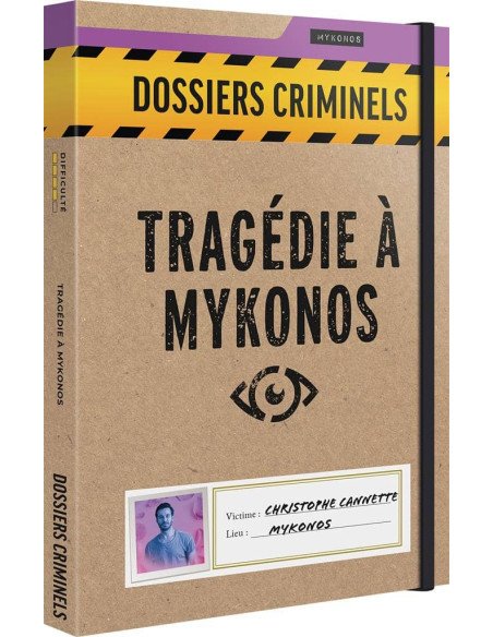 Dossiers Criminels : Tragédie à Mykonos - Jeux de société - Jeux d'Enquêtes - cover - couverture - boîte Dossiers Criminels : Tragédie à Mykonos - Jeux de société - Jeux d'Enquêtes - cover - couverture - boîte