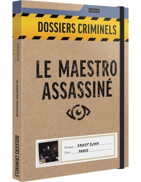 Dossiers Criminels : Le Maestro Assassiné - Jeux de société - Jeux d'Enquêtes - cover - couverture - boîte Dossiers Criminels : Le Maestro Assassiné - Jeux de société - Jeux d'Enquêtes - cover - couverture - boîte