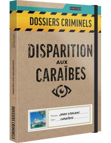 Dossiers Criminels : Disparition aux Caraïbes - Jeux de société - Jeux d'Enquêtes - cover - couverture - boîte