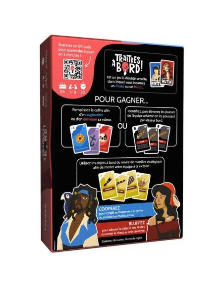 Traitres à Bord - Jeux d'ambiance - Jeux de Bluff - dos de la boîte