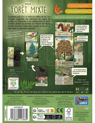 Forêt Mixte - Jeux de société - Jeux Familiaux - dos de la boîte