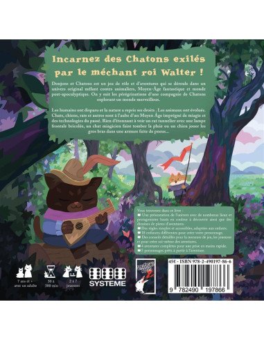 Donjons et Chatons - Jeux de Rôles - Jeux Familiaux - dos de la boîte