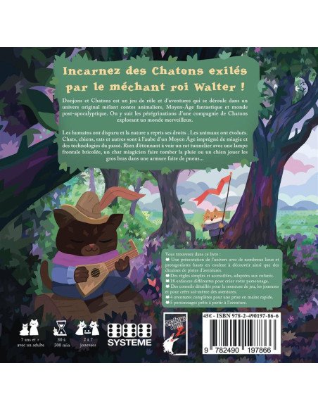 Donjons et Chatons - Jeux de Rôles - Jeux Familiaux - dos de la boîte