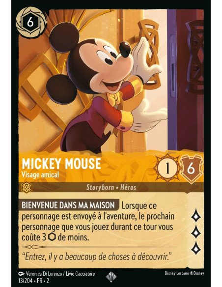 S2 - 013/204 - Mickey Mouse : Visage amical - Disney Lorcana - Série 2