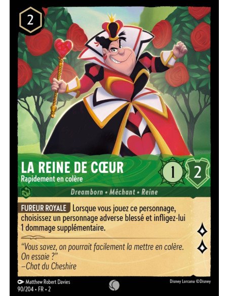 S2 - 090/204 - La Reine de Cœur : Rapidement en colère - Disney Lorcana - Série 2