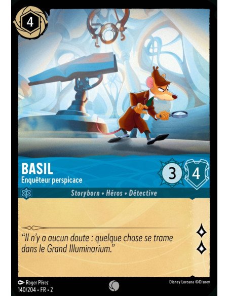 S2 - 140/204 - Basil : Enquêteur perspicace - Disney Lorcana - Série 2