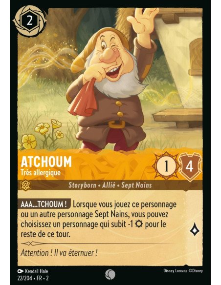 S2 - 022/204 - Atchoum : Très allergique - Disney Lorcana - Série 2