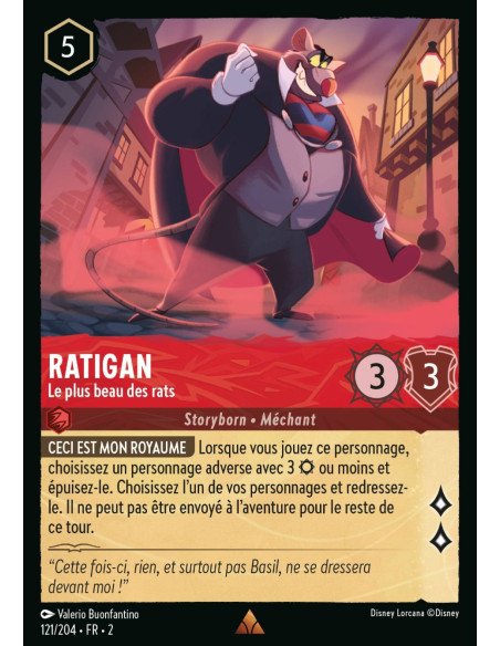 S2 - 121/204 - Ratigan : Le plus beau des rats - Disney Lorcana - Série 2